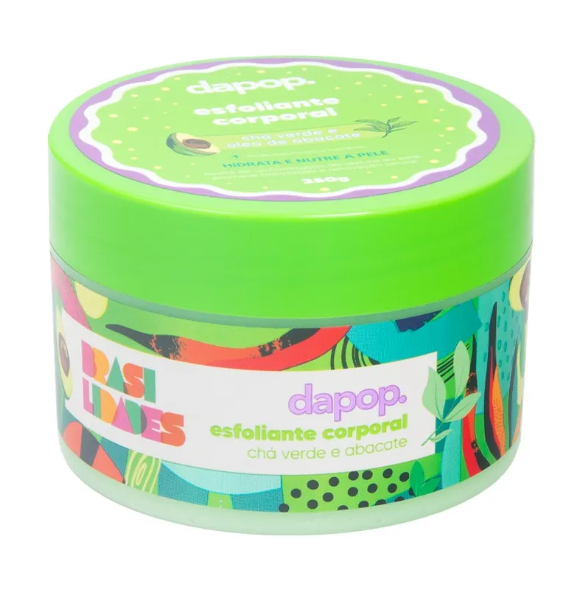 Esfoliante Corporal Perfumado Com Ativos Naturais - Dapop Fragrância Chá Verde e Abacate