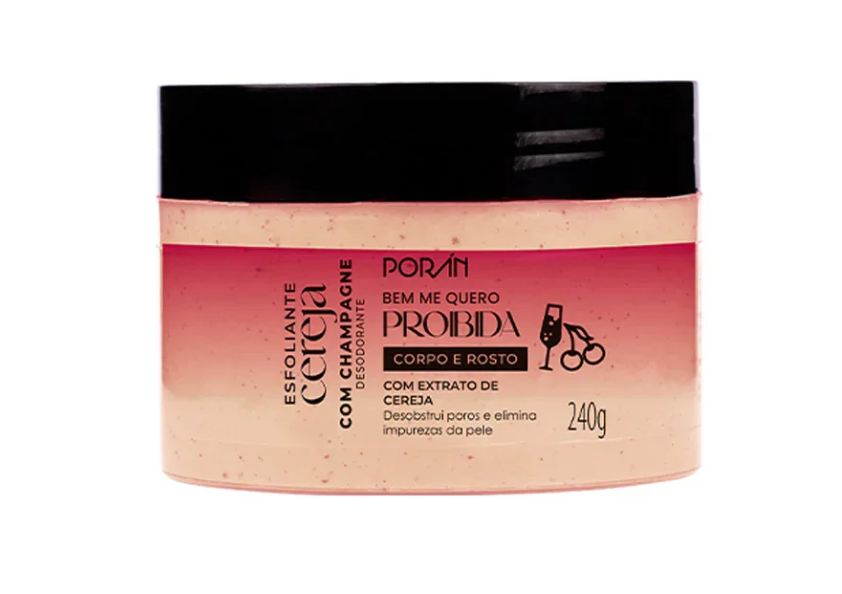 ESFOLIANTE CEREJA COM CHAMPANHE 240G PORAN